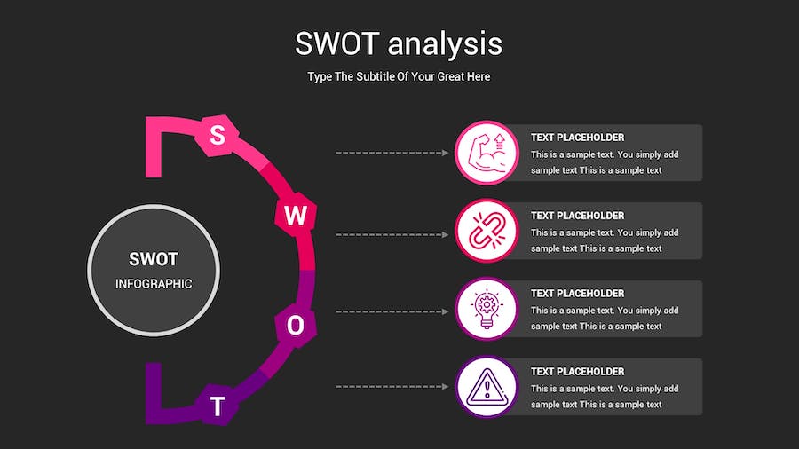 SWOT分析暗箱操作深色Keynote模板 - PPT派