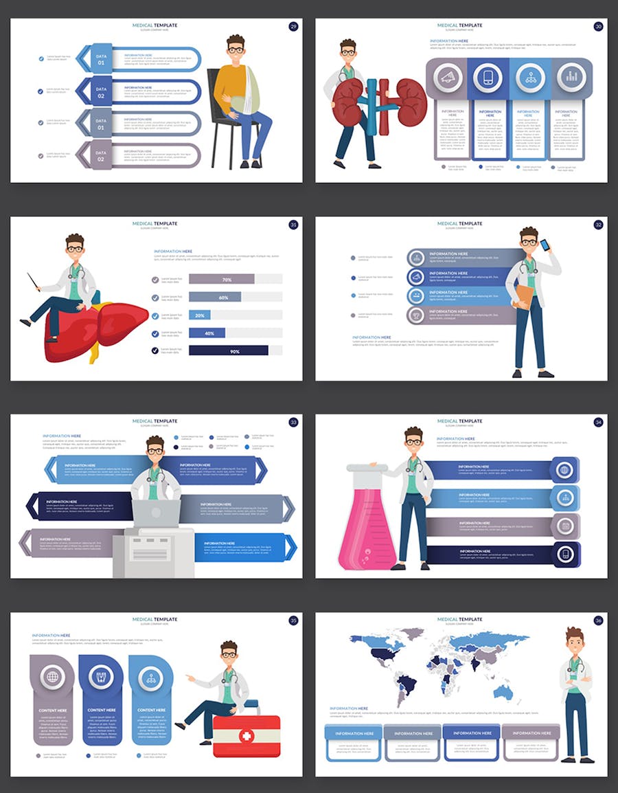 医疗动态数据诊疗服务推介健康管理专业展示PPT模板 - PPT派