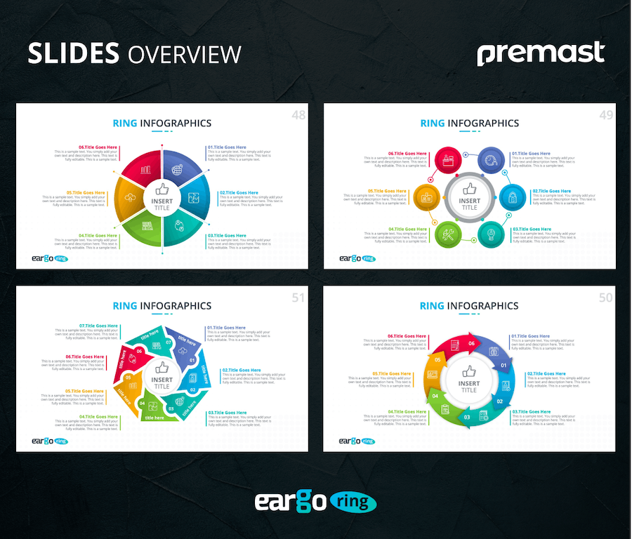 循环流程环形图数据可视化PPT模板 - PPT派