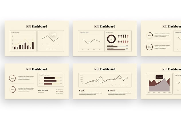 KPI关键指标仪表板信息图表PPT模板 - PPT派