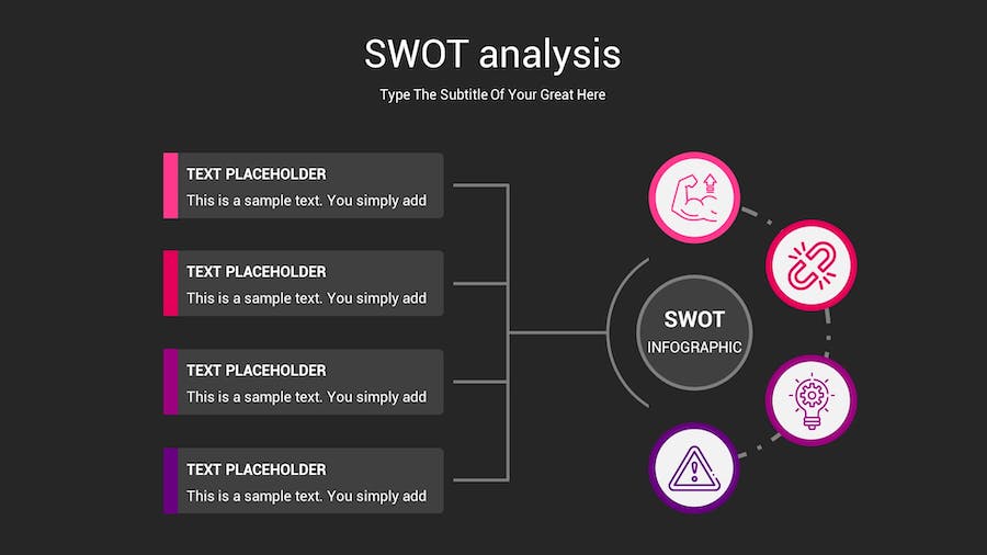 SWOT分析暗箱操作深色Keynote模板 - PPT派