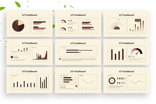 KPI关键指标仪表板信息图表PPT模板 - PPT派