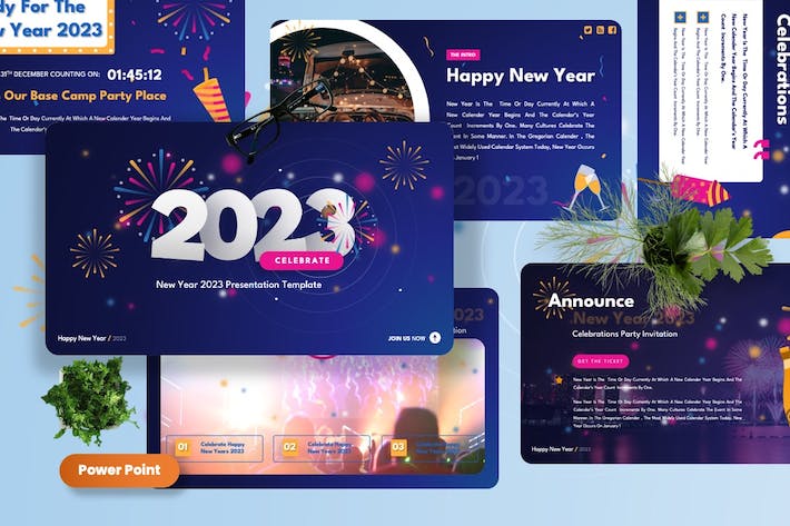 新年庆祝盛典活动宣传展示PPT模板 - PPT派