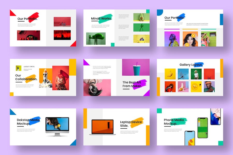 多彩企业商务品牌宣传PPT模板 - PPT派