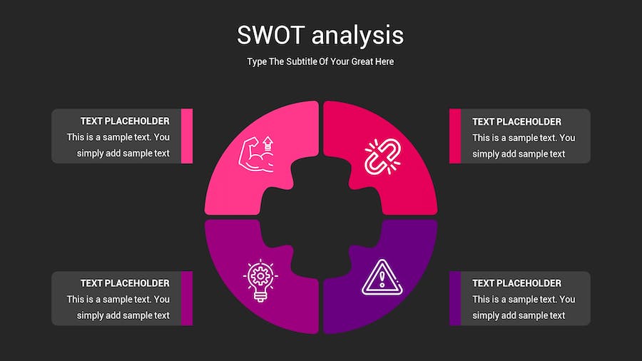 SWOT分析暗箱操作深色Keynote模板 - PPT派