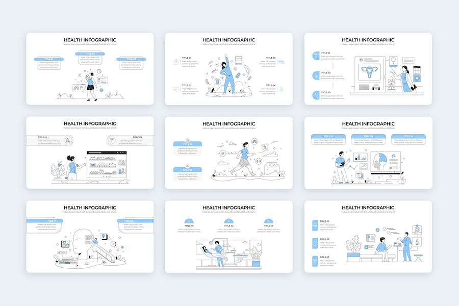 医疗健康护理保健信息图Keynote模板 - PPT派