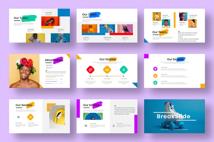 多彩企业商务品牌宣传PPT模板 - PPT派