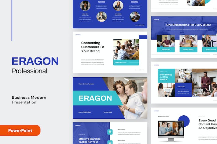 现代商务企业品牌形象视觉展示PPT模板 - PPT派