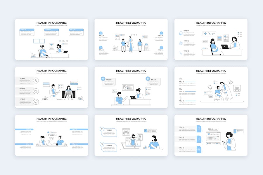 医疗健康护理保健信息图Keynote模板 - PPT派