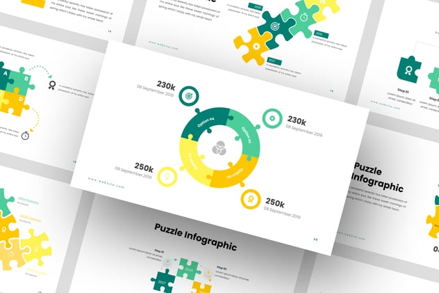 拼图创意展示信息图形Keynote模板 - PPT派
