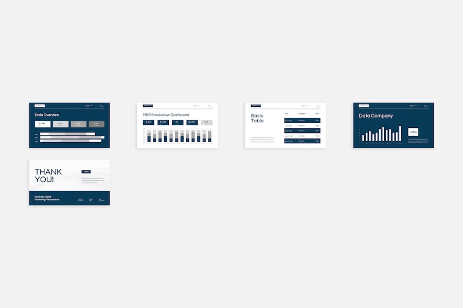 极简白绿商务数字营销Keynote模板 - PPT派