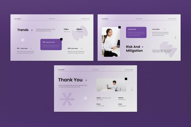 白紫渐变创业融资路演项目讲述展示PPT模板 - PPT派