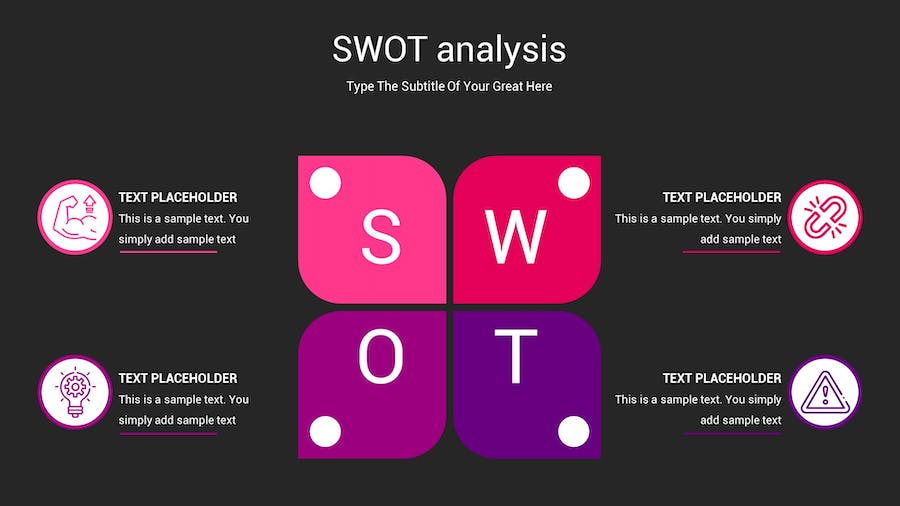 SWOT分析暗箱操作深色Keynote模板 - PPT派