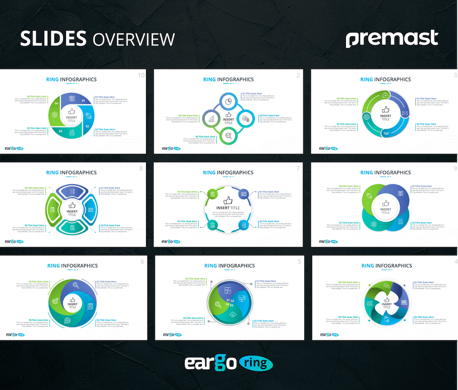 循环流程环形图数据可视化PPT模板 - PPT派