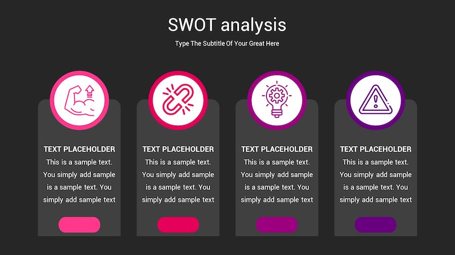 SWOT分析暗箱操作深色Keynote模板 - PPT派