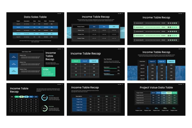 数据表格统计信息展示PPT模板 - PPT派