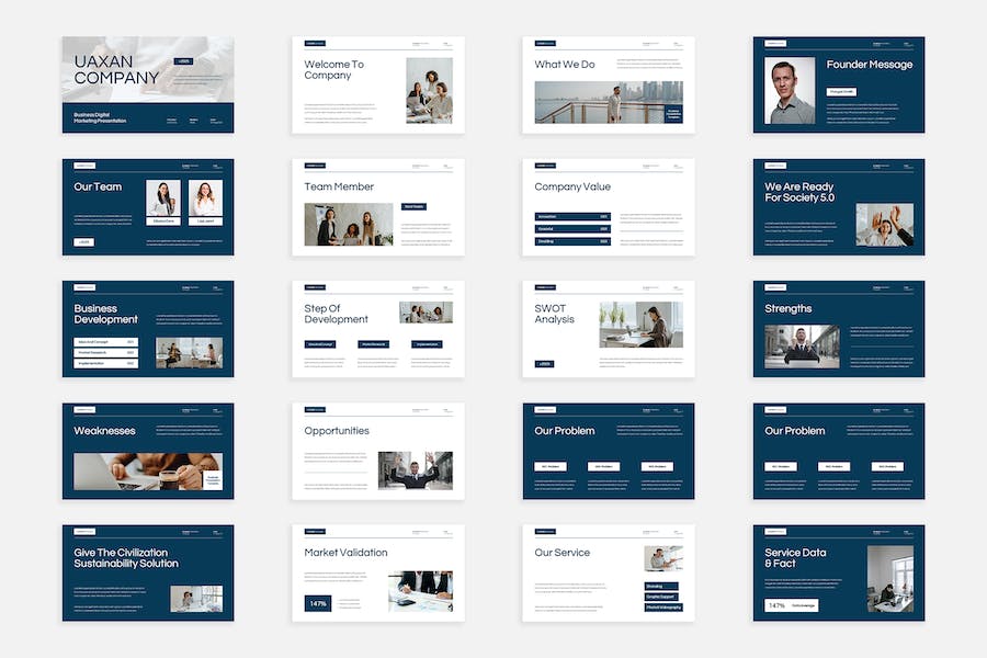 极简白绿商务数字营销Keynote模板 - PPT派