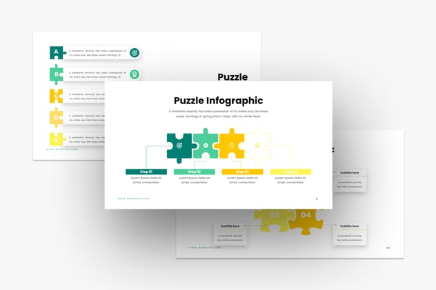 拼图创意展示信息图形Keynote模板 - PPT派