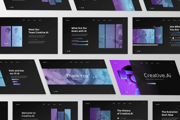 创意人工智能科技数字化方案PPT模板 - PPT派