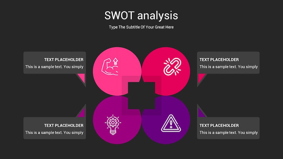 SWOT分析暗箱操作深色Keynote模板 - PPT派