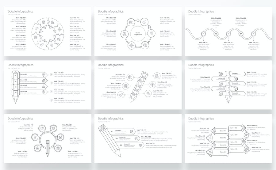 涂鸦信息图形图表讲述展示设计Keynote模板 - PPT派