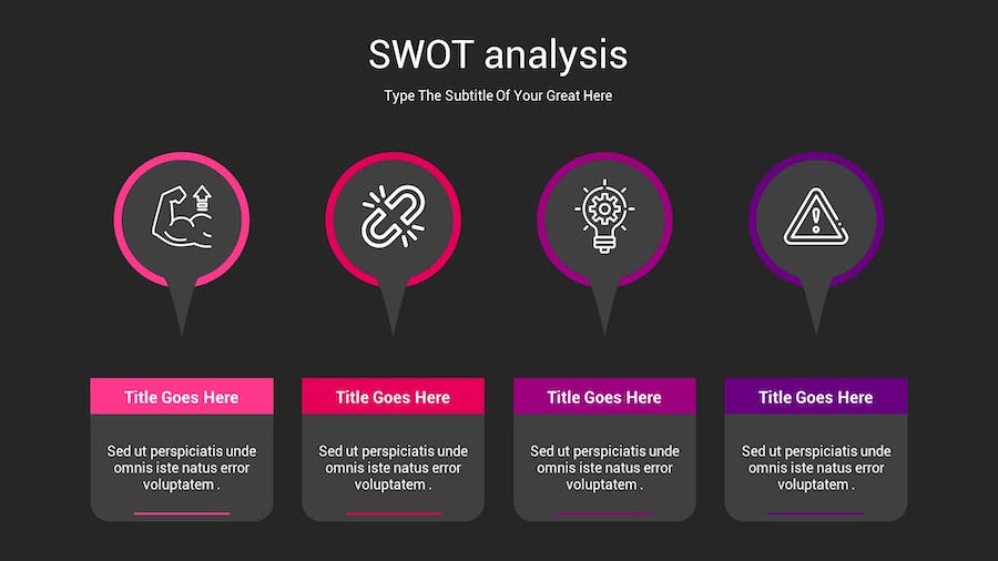 SWOT分析暗箱操作深色Keynote模板 - PPT派