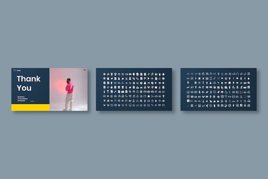 黄色亮色商务企业品牌视觉展示Keynote模板 - PPT派