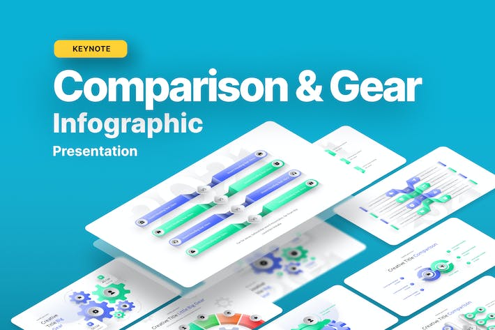 比较-齿轮-信息图-基调-模板- PPT派