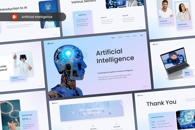 人工智能科技创新数字化企业方案PPT模板 - PPT派