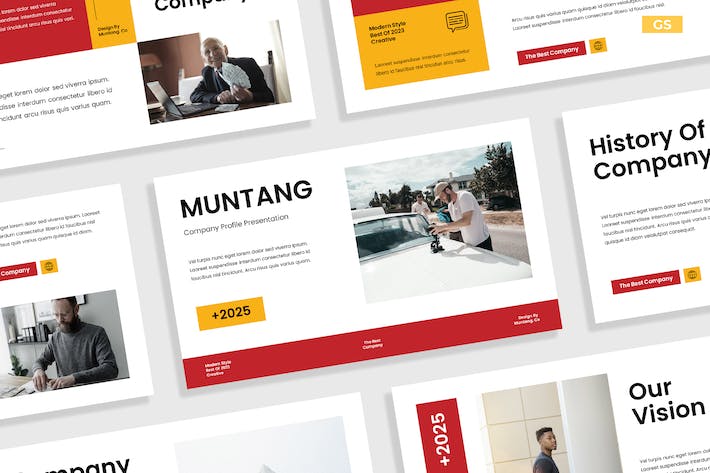 创意红白色调企业简介PPT模板 - PPT派