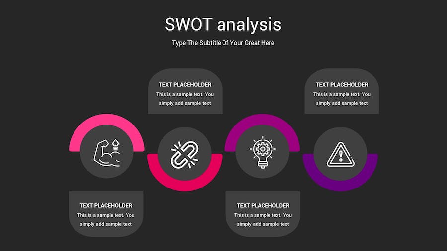 SWOT分析暗箱操作深色Keynote模板 - PPT派
