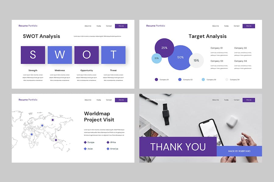 创意简历个人作品集设计展示Keynote模板 - PPT派