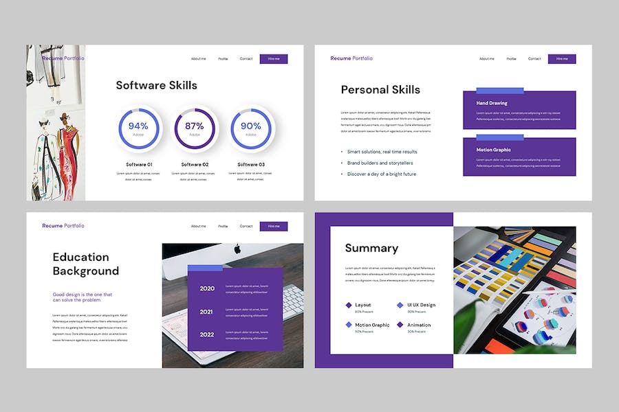 创意简历个人作品集设计展示Keynote模板 - PPT派