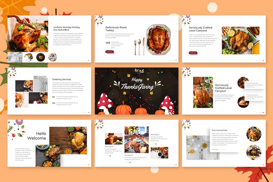 快乐感恩节主题活动宣传Keynote模板 - PPT派