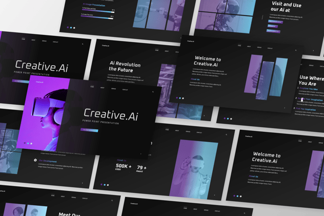 创意人工智能科技数字化方案PPT模板 - PPT派