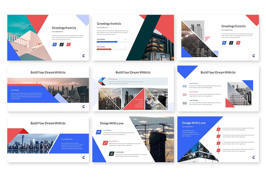 三角形板式设计商务风格Keynote模板 - PPT派