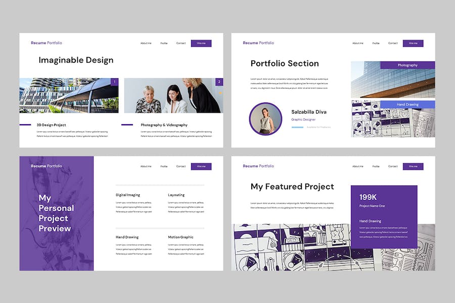 创意简历个人作品集设计展示Keynote模板 - PPT派