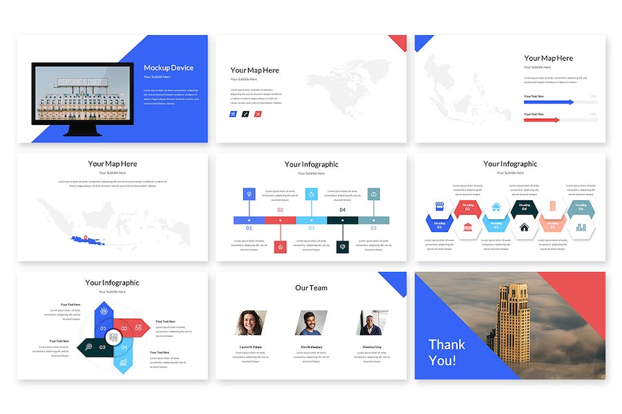 三角形板式设计商务风格Keynote模板 - PPT派