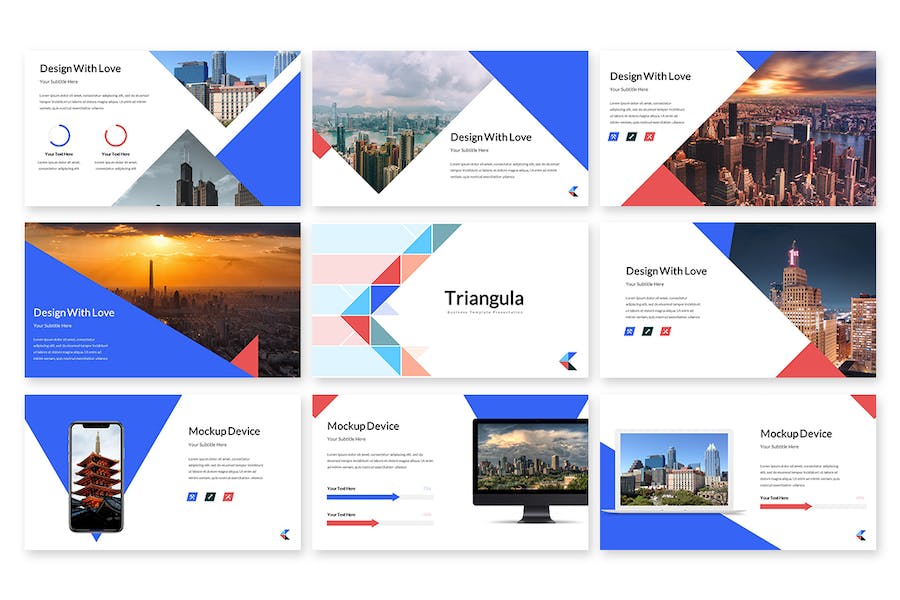 三角形板式设计商务风格Keynote模板 - PPT派