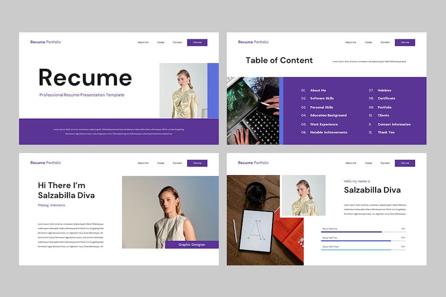 创意简历个人作品集设计展示Keynote模板 - PPT派