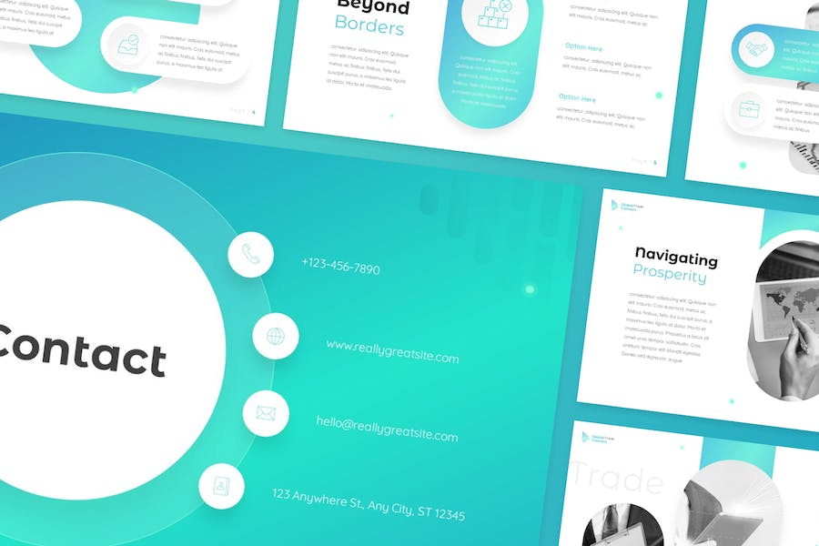 全球贸易商务连接合作PPT模板 - PPT派