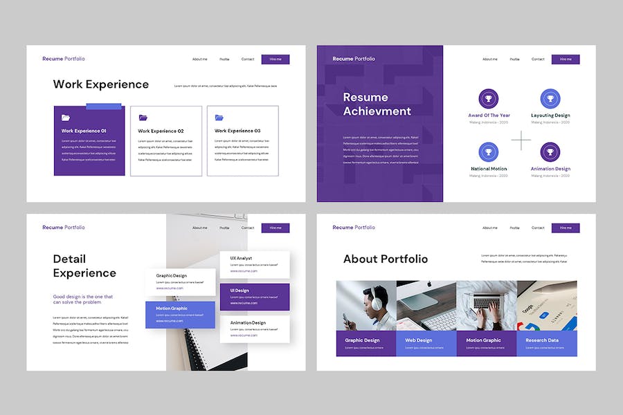 创意简历个人作品集设计展示Keynote模板 - PPT派