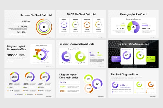 饼图数据分析展示PPT模板 - PPT派