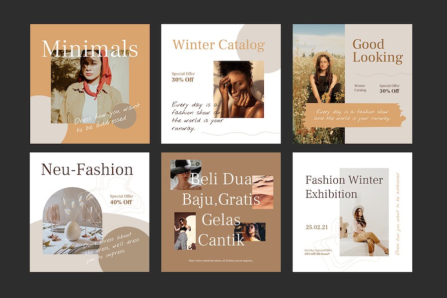 时尚品牌社交媒体推广Keynote模板 - PPT派