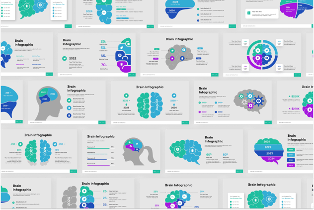 思维脑力激荡创意信息图形PPT模板 - PPT派