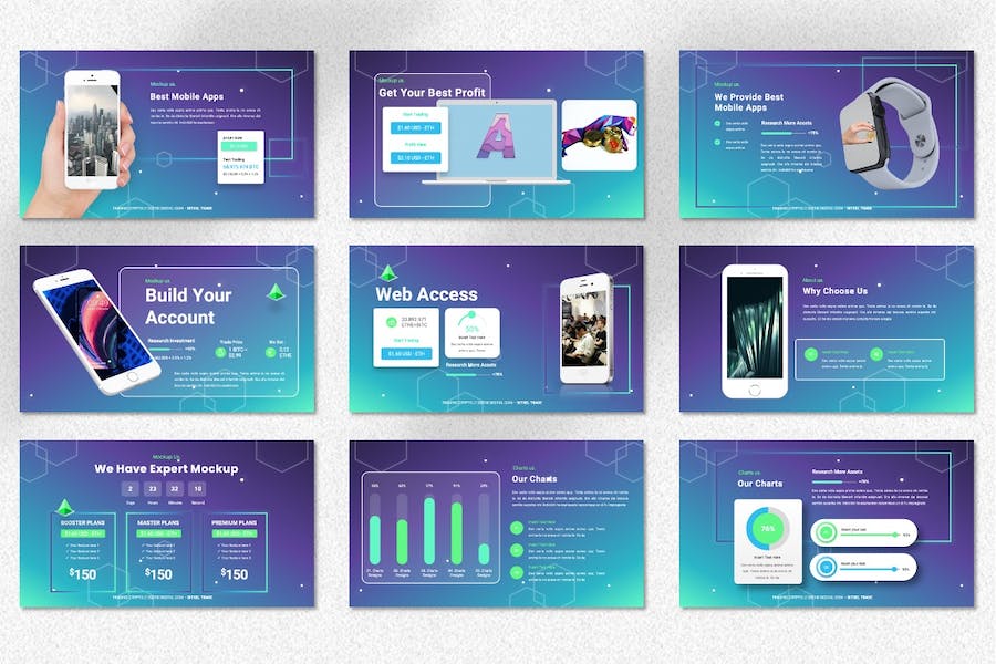 加密货币区块链数字货币Keynote模板 - PPT派