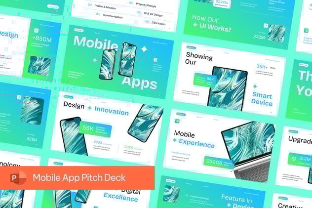移动应用产品融资演讲方案PPT模板 - PPT派