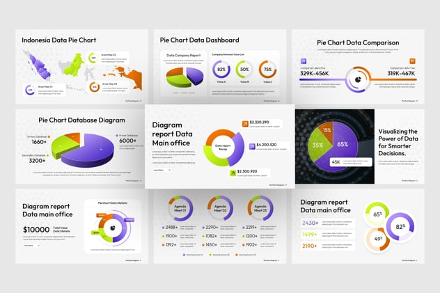 饼图数据分析展示PPT模板 - PPT派