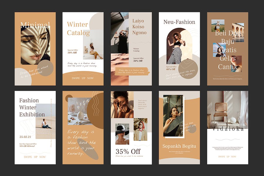 时尚品牌社交媒体推广Keynote模板 - PPT派