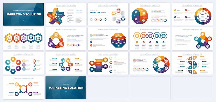 营销解决方案聚合图形PPT模板 - PPT派